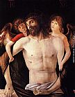 Giovanni Bellini Famous Paintings - The Dead Christ Supported by Two Angels